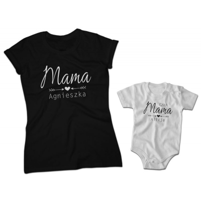 Zestaw Koszulek Rodzinnych Dla Mamy i Córki Cała mama + imię
